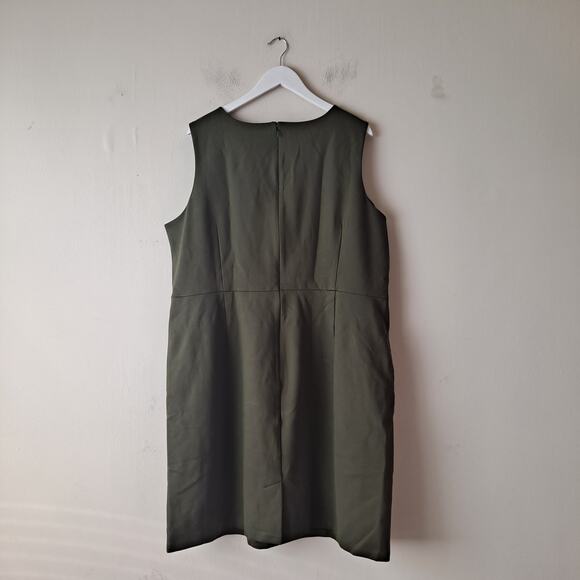 Set of 2 Lands' End Sleeveless Sheath Dress Blue & Olive Green Women's Size 24W - Picture 8 of 16